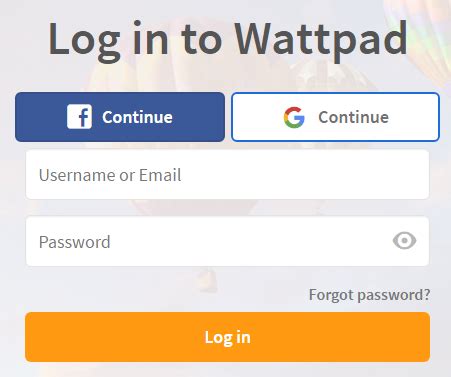 wattpad website login